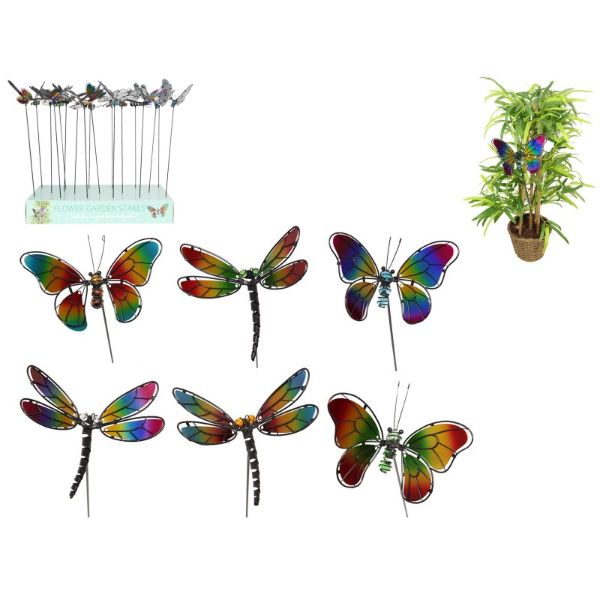 Butterfly / Dragonfly Metal Garden Stake - 60cm