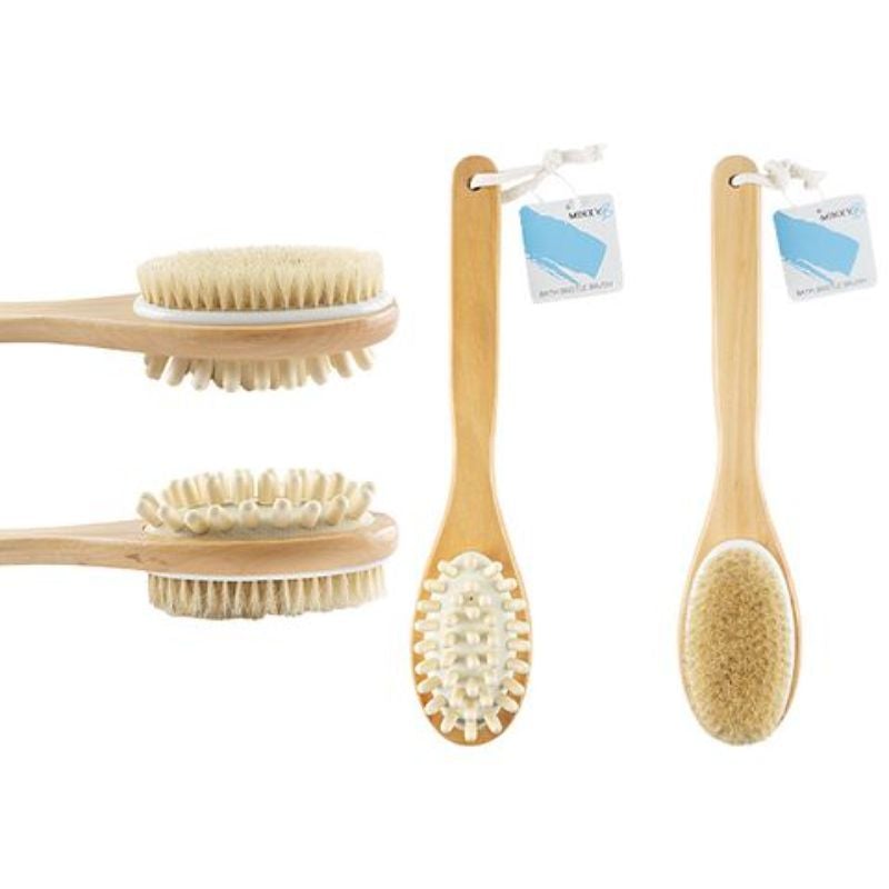 Wooden Bath Brush with Handle - 36cm