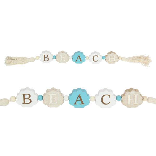 Beach MDF Plaque with Tassels - 46cm