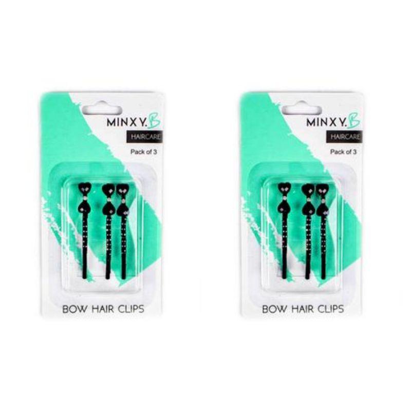 3 Pack Hair Clips with Bow - 6.4cm
