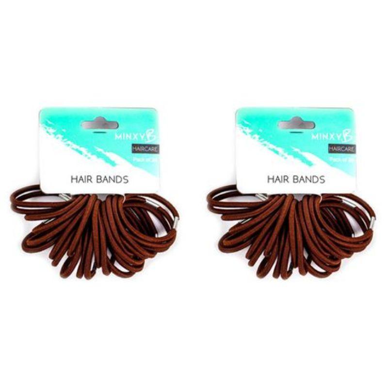 24 Pack Brown Hair Bands - 5cm
