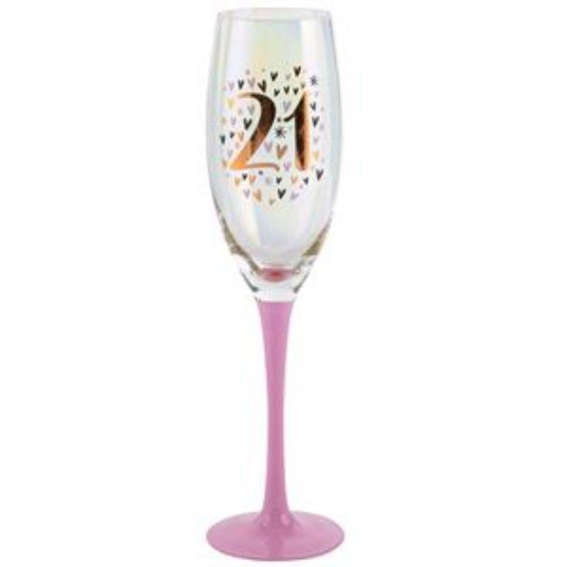 21 Rainbow Pastel/Gold Champagne Glass - 150ml