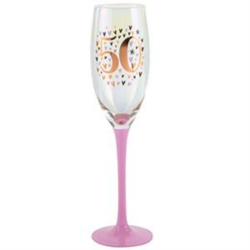50 Rainbow Pastel/Gold Champagne Glass - 150ml
