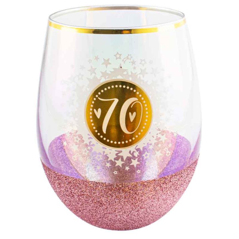 70 Pink Glitterati Stemless Glass - 600ml