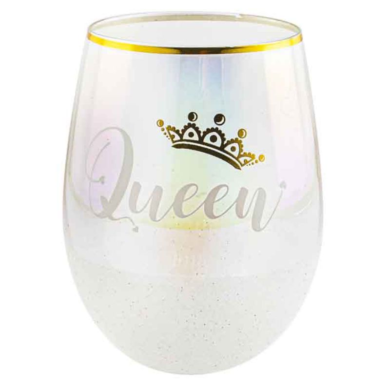 Queen White Glitterati Stemless Glass - 600ml