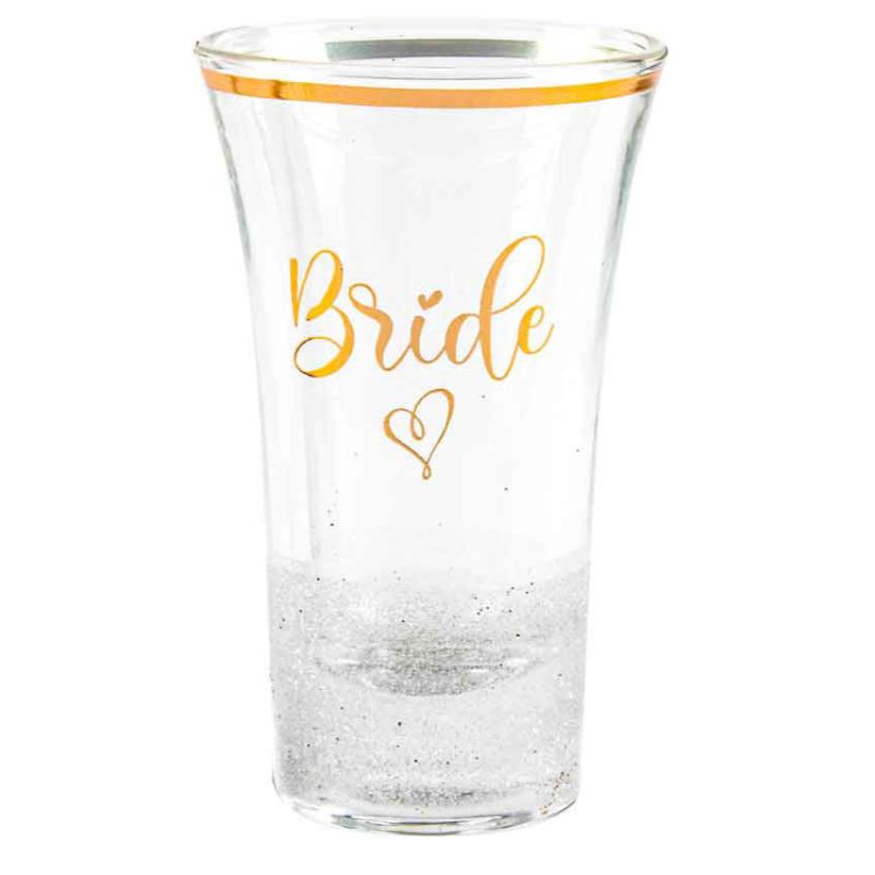 Bride White Glitterati Shot Glass - 9cm