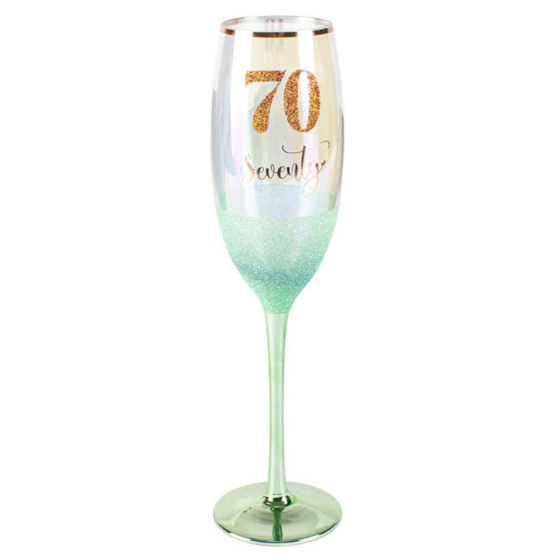 70 Green Glitterati Champagne Glass - 150ml