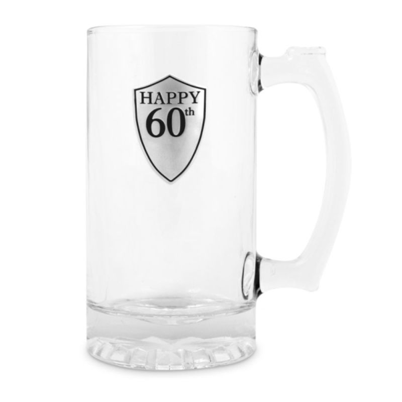 60th Beer Mug with Handle Pewter
