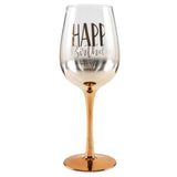 Load image into Gallery viewer, Rose Gold Ombre Happy Birthday Wine Glass - 430ml
