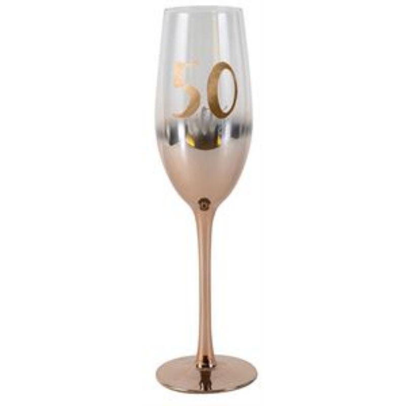 50 Rose Gold Ombre Champagne Glass - 150ml