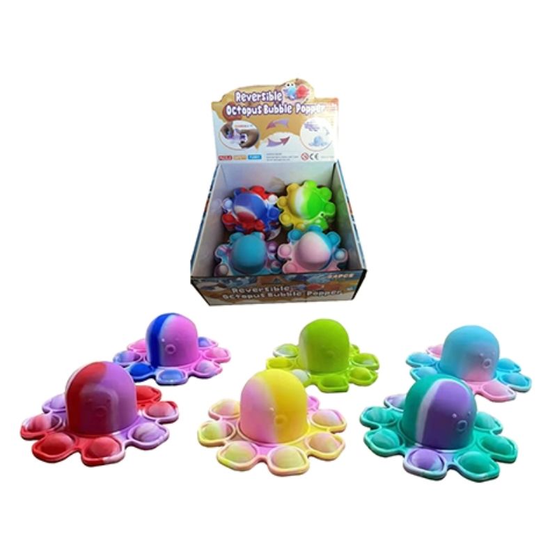 Reversible Octopus Pop Bubble Toy - 8.5cm x 4.5cm