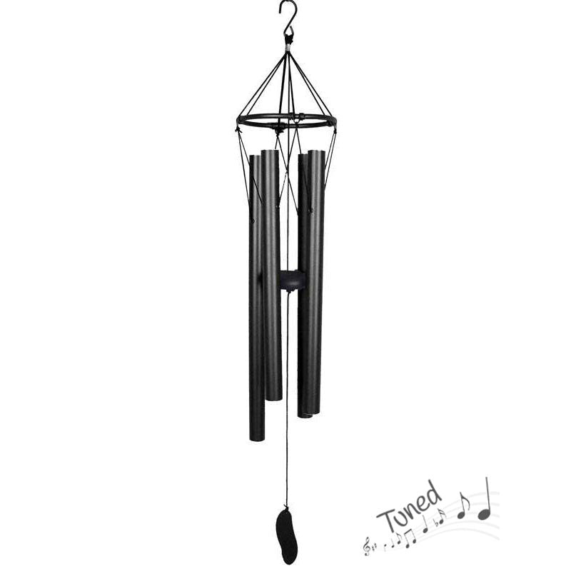 Black Tuned Harmonious Sound Metal Hanging Wind Chime - 85cm