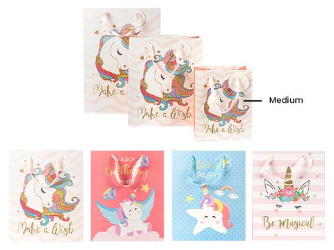 Unicorn Birthday Medium Gift Bag - 18cm x 23cm x 10cm