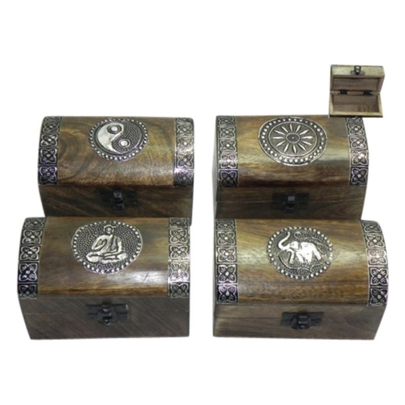 Wood Treasure Chest Box - 3cm x 8cm