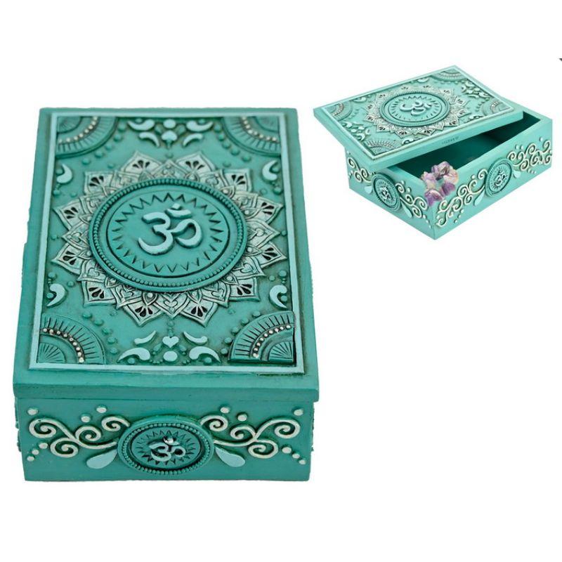 Turquoise Ohm Relaxation Box - 13cm x 10cm