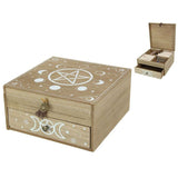 Load image into Gallery viewer, Square Wiccan MDF Jewellery Box - 20cm
