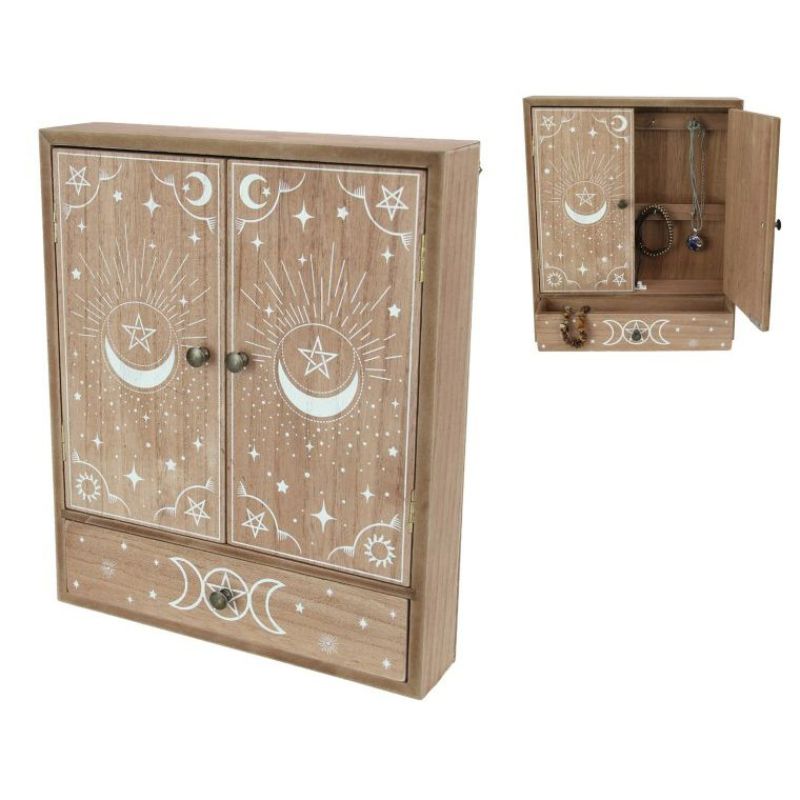Wiccan MDF Key Cabinet with Drawers - 30cm x 25cm