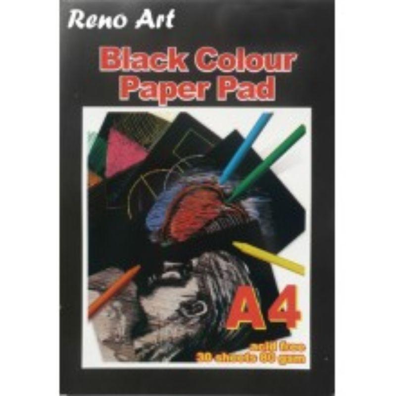 A4 Black Colour Paper Pad 80gsm - 30 Sheets