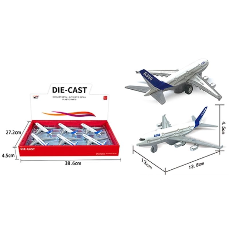 Die Cast Pullback Passenger Jet - 13.8cm