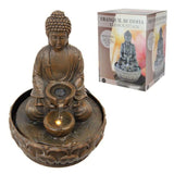 Load image into Gallery viewer, Brown Rulai Buddha Fountain with Light - 29cm
