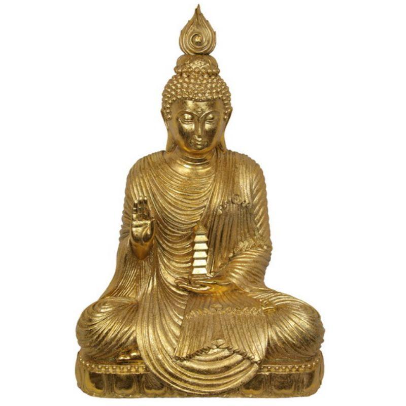 Gold Rulai Buddha Holding Temple - 47cm