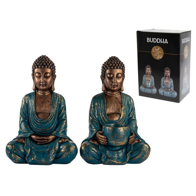 Blue Gold Rulai Decor Buddha - 30cm