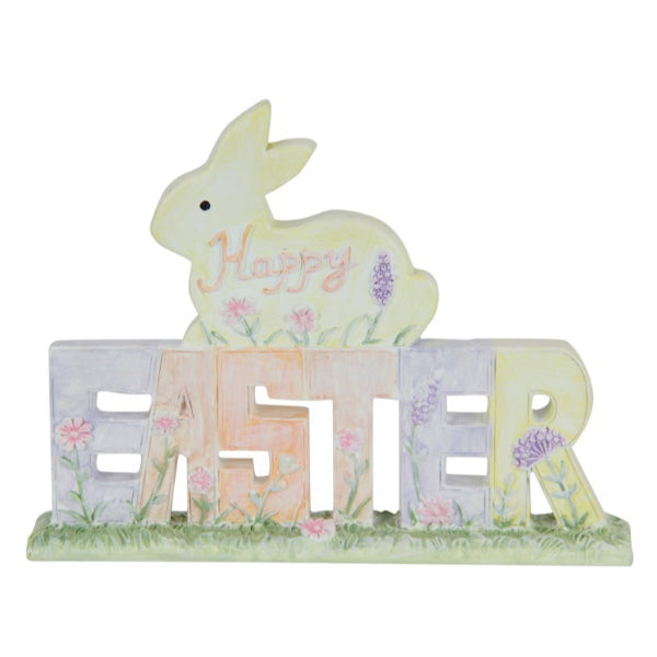 Bunny on Easter Sign - 16cm