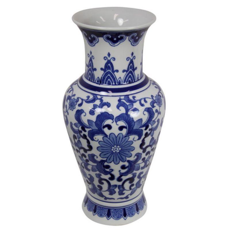 Blue Willow Vase - 34cm