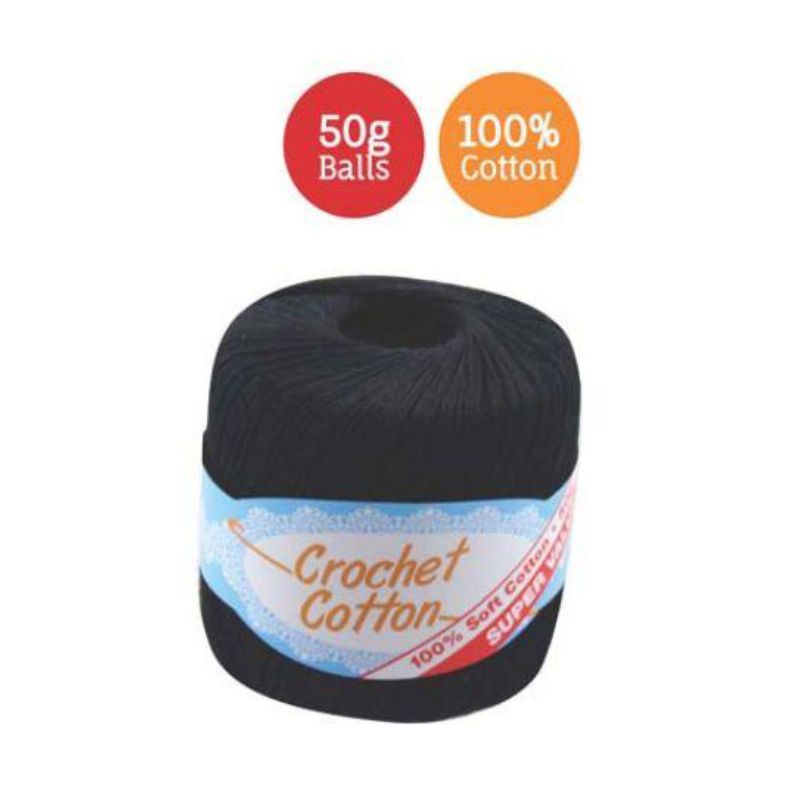 Black Crochet Cotton - 50g