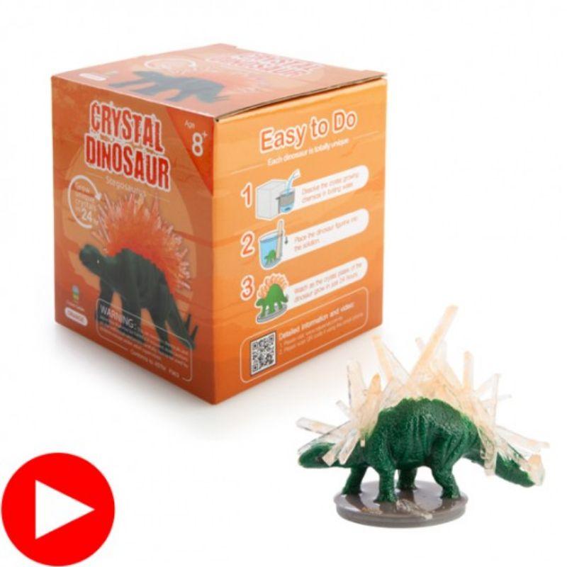 Orange Crystal Dino Stegosaurus - 10.4cm x 10.4cm x 11.6cm