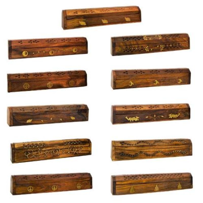 Wooden Coffin Incense Holder