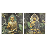 Load image into Gallery viewer, Canvas Print with Rulai Fern Buddha Design - 50cm x 50cm
