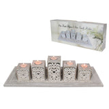 Load image into Gallery viewer, Heart Filigree 5 Piece Candle Holder - 50cm
