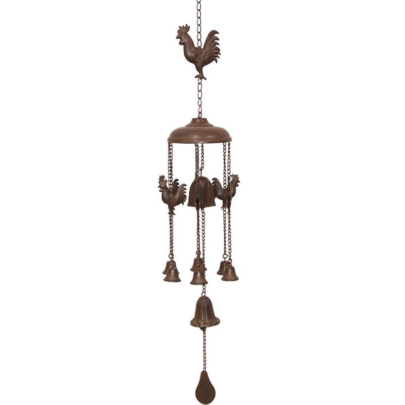 Cast Iron Rooster Bell Wind Chime - 83cm