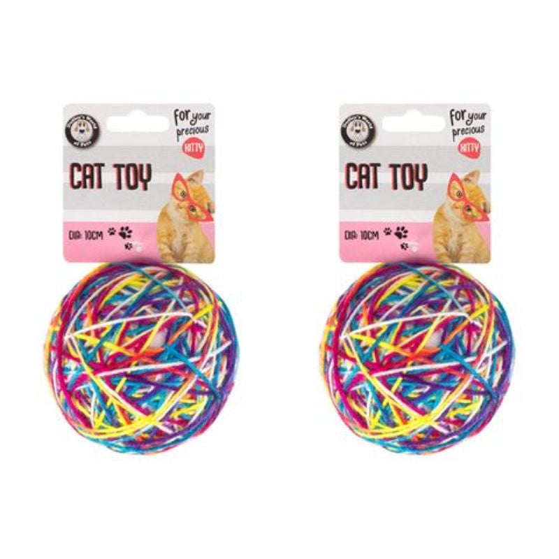 Cat Toy Colourful Yarn Ball - 10cm
