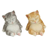 Load image into Gallery viewer, Sitting Sleeping Cat Figurine - 13cm
