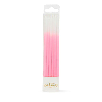 12 Pack Ombre Pink Cake Candles - The Base Warehouse