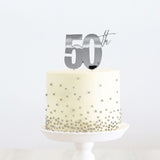 Load image into Gallery viewer, Silver 50th Metal Cake Topper - 9cm x 11cm
