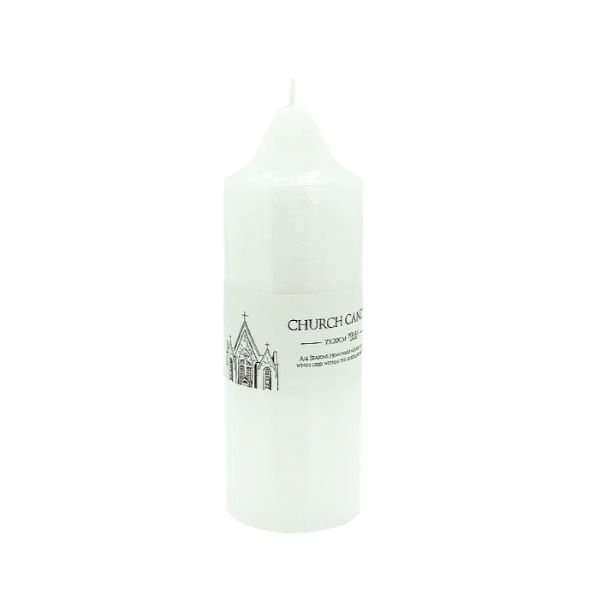 White Candle Pillar - 7cm x 20cm