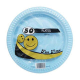 Load image into Gallery viewer, 50 Pack Plastic Colour Round Plates - 18cm
