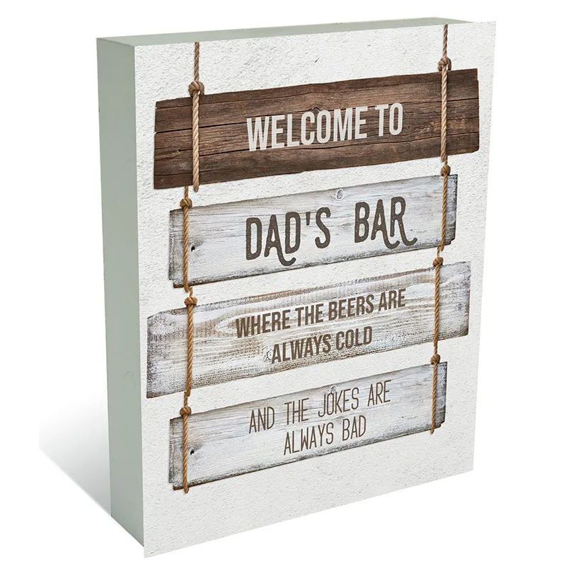 Fathers Day Simplicity Welcome to Dad's Bar Plaque Block - 20cm x 25cm