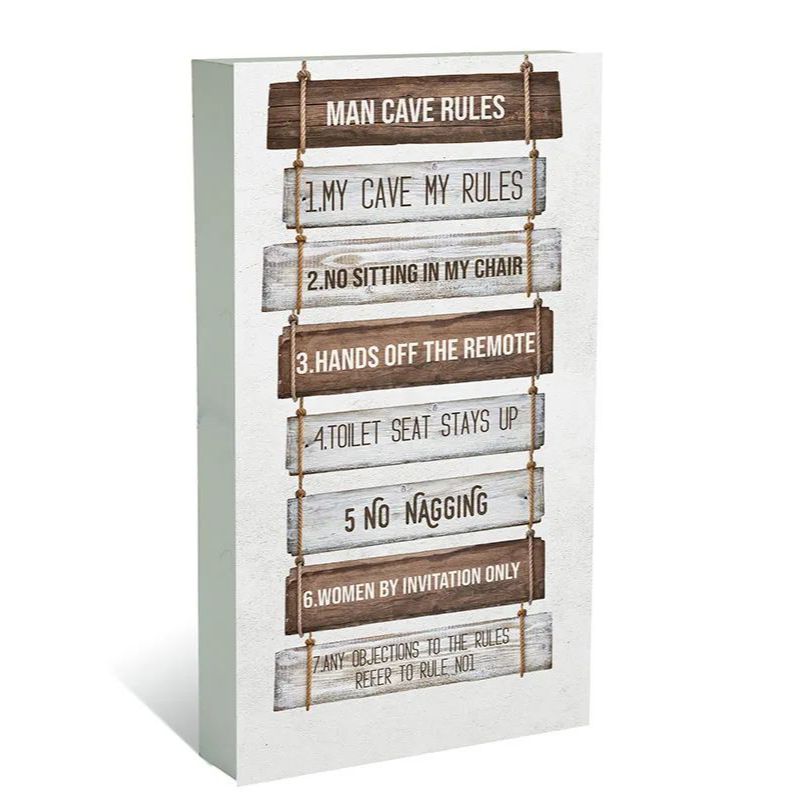 Fathers Day Simplicity Rules Plaque Block - 30cm x 60cm