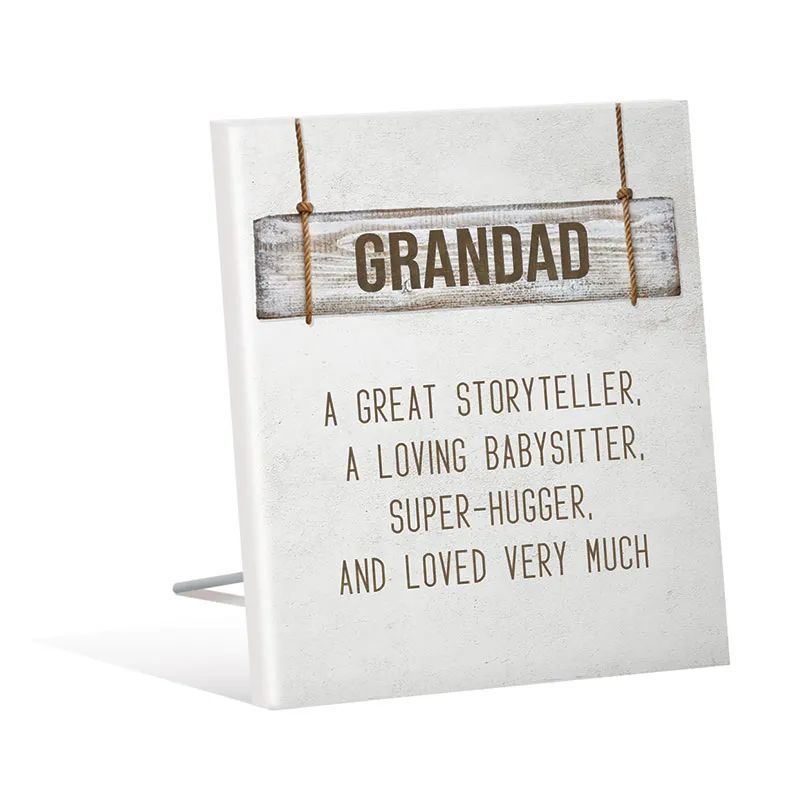 Fathers Day Simplicity Grandad Sentiment Plaque - 12cm x 15cm