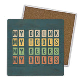 Load image into Gallery viewer, Set of 4 Fathers Day Vintage 2 Square Ceramic Coasters - 10cm x 10cm
