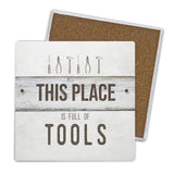 Load image into Gallery viewer, Set of 4 Fathers Day Vintage 7 Square Ceramic Coasters - 10cm x 10cm
