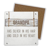 Load image into Gallery viewer, Set of 4 Fathers Day Vintage 8 Square Ceramic Coasters - 10cm x 10cm
