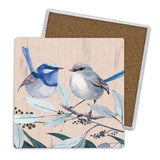 Load image into Gallery viewer, 4 Pack Wren Ceramic Birds Coaster Gift Box - 10cm x 10cm
