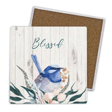 Load image into Gallery viewer, 4 Pack Wren Ceramic Blessed Coaster Gift Box - 10cm x 10cm
