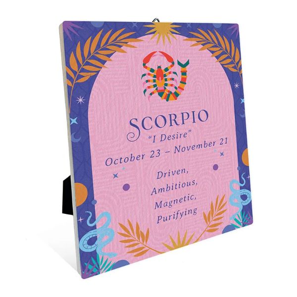 Ceramic Zodiac Scorpio Sentiment Plaque - 12cm x 14cm