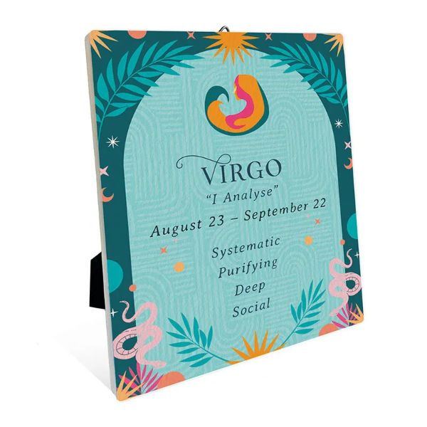 Ceramic Zodiac Virgo Sentiment Plaque - 12cm x 14cm